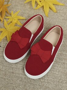 Niñas Zapatillas deportivas sin cordón con diseño de lazo - Rojo - Ver 7