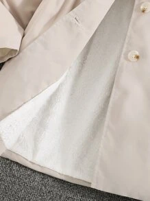 女孩西裝領毛絨內襯風衣外套