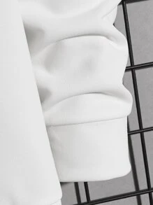 Manfinity Men Floral & Letter Graphic Drawstring Hoodie - White - View 4