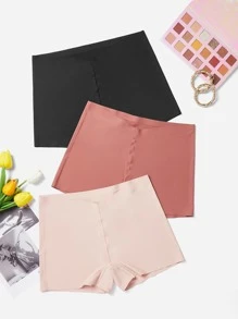 SHEIN Women's Seamless Plain Medium Stretch Maternity Panties 3 Packs Multi-Color - Multicolor - View 1