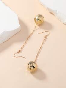 Ball Decor Drop Earrings - Yellow Gold - View 2