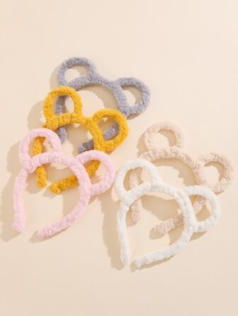 5入組毛茸茸耳朵設計髮箍