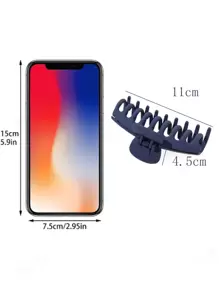 5pcs Simple Plain Hair Claw Casual Claw Clips Hair Clips Hair Jaw Clip Hair Clamps Hair Clutch Hair Catcher Clip - Multicolor - View 4