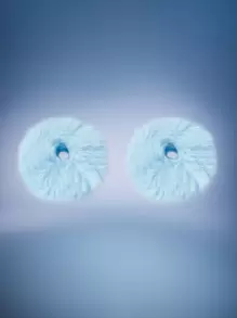 ROMWE 2pcs Solid Hair Tie Cute Scrunchies Scrunchy Hair Ties - Blue - View 2