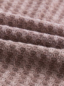 SHEIN ICON 木耳邊圍裹前繫帶短款T恤 - 淡紫色 - 查看 3