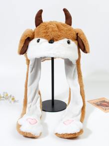 Sombrero con diseño de dibujos animados mullido - Multicolor - Ver 1