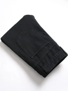 Men Ripped Jeans - Black - View 3