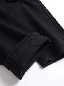 Men Ripped Jeans - Black - View 4