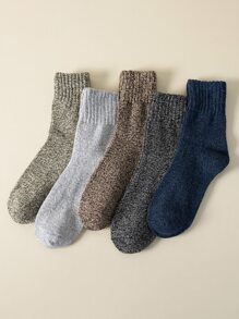 5pairs Simple Slouch Crew Socks - Multicolor - View 1