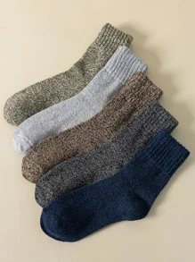 5pairs Simple Slouch Crew Socks - Multicolor - View 2