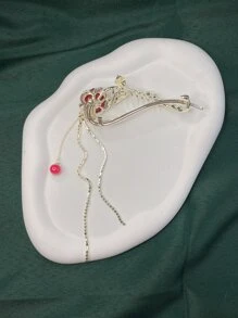 Horquilla con diseño de flor y diamante de imitación - Multicolor - Ver 2