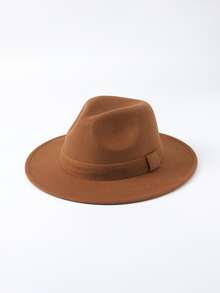 LEAJOURNO. Minimalist Fedora Hat - Khaki - View 4