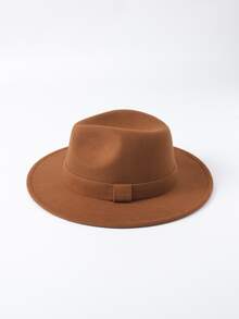 LEAJOURNO. Minimalist Fedora Hat - Khaki - View 9