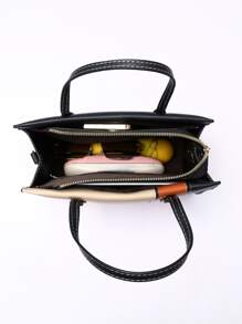 拼色字母图案挎包，送给妈妈的母亲节礼物 - 彩色 - 查看 4