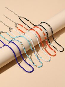 Vòng cổ đính cườm 5 khối màu - Nhiều màu - Xem 2