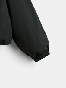 SHEIN EZwear 大碼撞色抽繩下擺連帽夾克 - 彩色 - 查看 4