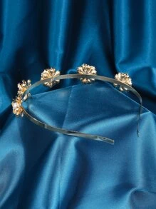 新娘头饰，优雅罗马女神叶枝发饰 - 金色 - 查看 3