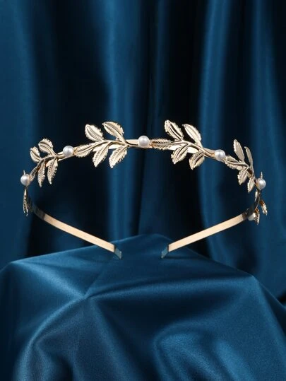 Gold Leaf Headband, Romantic Golden Headdress, Gold Leaf Greek-Style Crown, Golden Greek Goddess Headpiece - Accessories Designed For Women, Girls, Bridesmaids And Brides In Greek Goddess Style