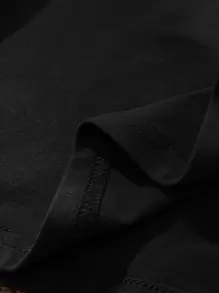 ROMWE MEN Street Life Camiseta con gráfico de dibujos animados y eslogan Y2K para hombres, escuela - Negro - Ver 3