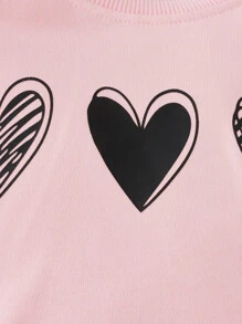 Toddler Girls Heart Print Sweatshirt - Pink - View 3