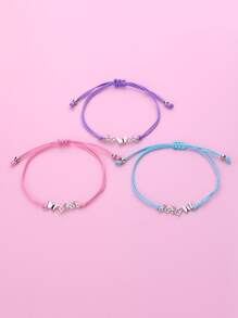 3pcs Girls Butterfly Decor Bracelet - Multicolor - View 2