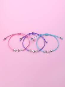 3pcs Girls Butterfly Decor Bracelet - Multicolor - View 5