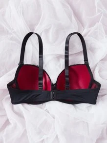 Plus Contrast Lace Underwire Bra - Multicolor - View 2