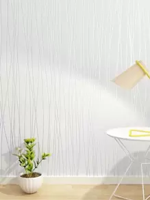 1pc Giấy dán tường hoa văn dòng - trắng - Xem 1