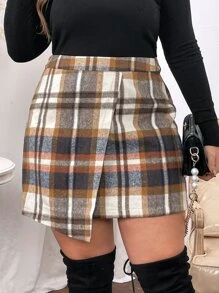 SHEIN Clasi 大碼格紋裹身裙 - 彩色 - 查看 5