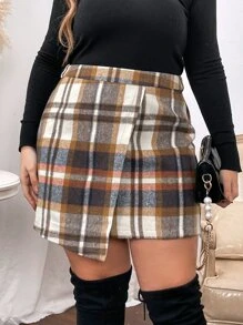 SHEIN Clasi 大碼格紋裹身裙 - 彩色 - 查看 6