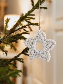 1pc Star Design Woven Wall Hanging - Beige - View 2