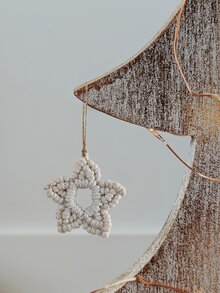 1pc Star Design Woven Wall Hanging - Beige - View 5