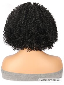 中等卷人造假髮帶劉海 - 黑色 - 查看 2