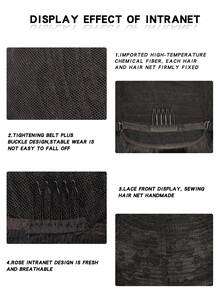 中等卷人造假髮帶劉海 - 黑色 - 查看 5