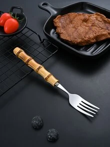 1入組竹節設計叉和1入組刀