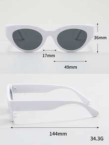 Gafas de sol de ojo de gato - Blanco - Ver 5