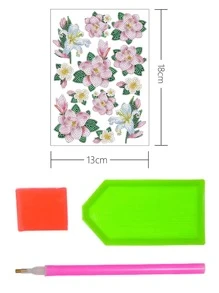 Floral Print DIY Diamond Painting Without Frame - Multicolor - View 3