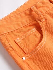 Quần Jeans Nam Ôm Thẳng Rách - trái cam - Xem 3