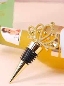 1pc Crown Decor Wine Stopper - Gold - View 2
