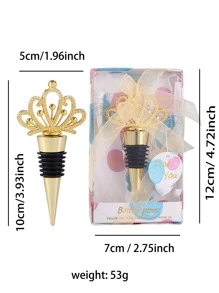 1pc Crown Decor Wine Stopper - Gold - View 3