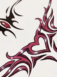 創意圖案暫時性紋身貼紙(1片) - 彩色 - 查看 4