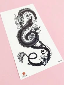 Hình xăm dán , 1 tờ Hình  Rắn Hình xăm tạm thời Đối với phụ nữ , Hình xăm dán Người lớn , Thực tế Hình xăm Con rắn , Đối với phụ nữ Và Cô gái - màu đen - Xem 4