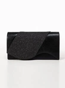 Mini Minimalist Flap Square Bag - Black - View 1