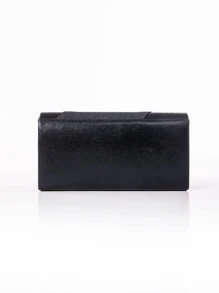 Mini Minimalist Flap Square Bag - Black - View 2