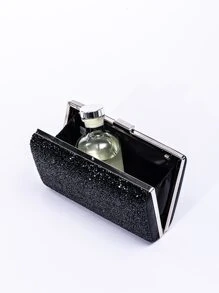 閃爍閃爍的,閃閃發光的,優雅的,精美的迷你閃光鏈盒包,是婚禮、舞會和派對場合的完美新娘包,也是派對女孩、女人的晚宴包,非常適合派對、婚禮、舞會、晚餐/宴會,是送給女性最好的禮物 - 黑色 - 查看 6