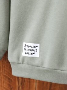 小男童貼布細節落肩袖連帽衫和運動褲 - 薄荷綠 - 查看 4