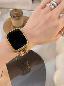 Zinc Alloy Watchband Compatible With Apple Watch - Gold - View 3