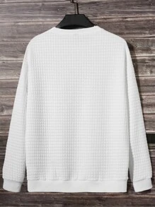 GENTILAND Men Letter Graphic Pullover - White - View 2