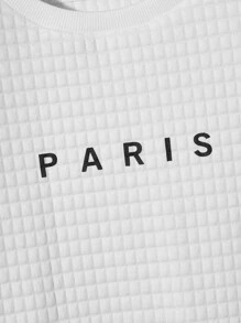 GENTILAND Men Letter Graphic Pullover - White - View 4