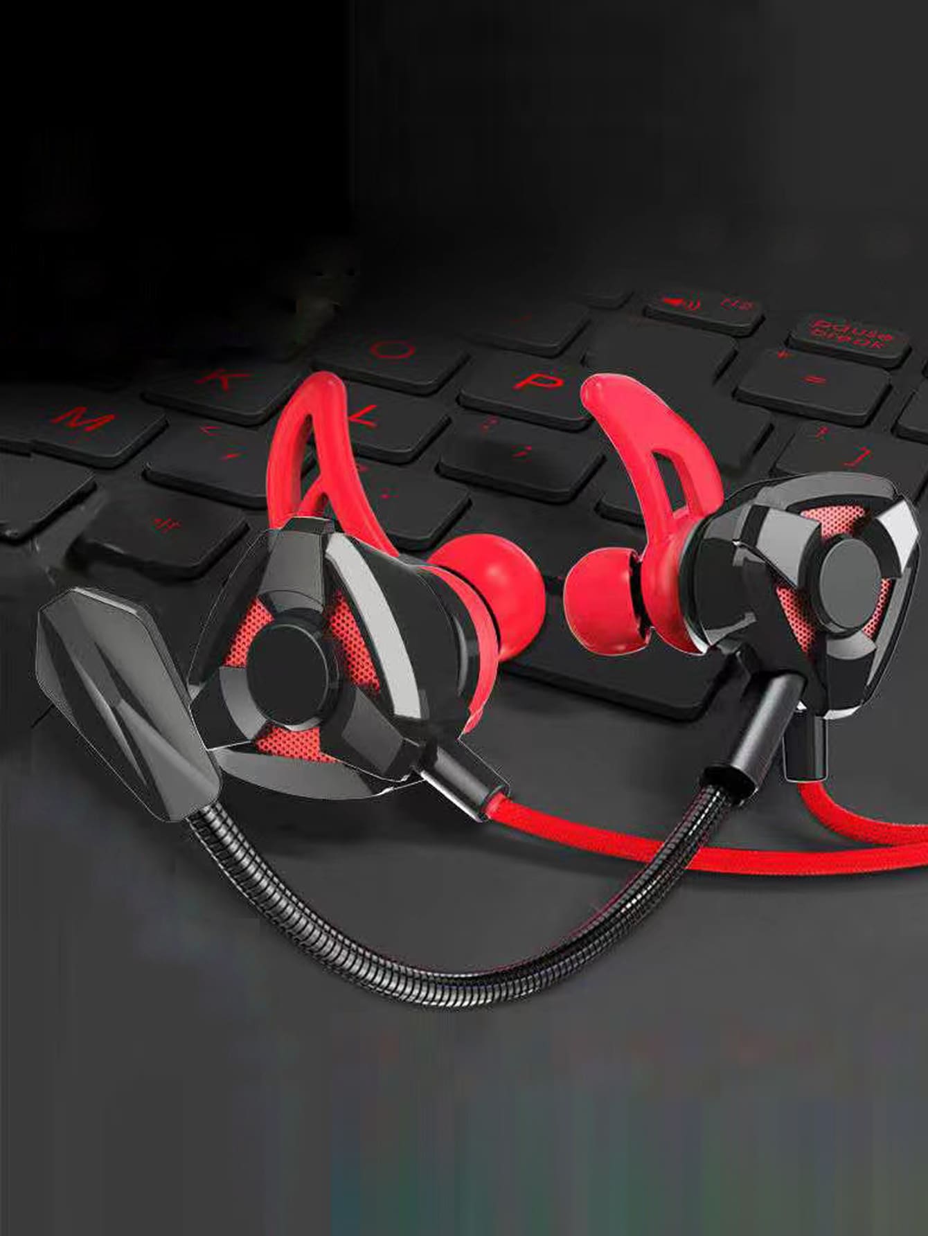 1pc Gaming Wired In-ear Headphone - Black - View 1